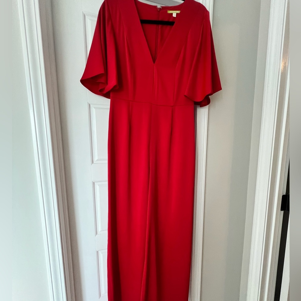 Gianni Bini red satin jumpsuit